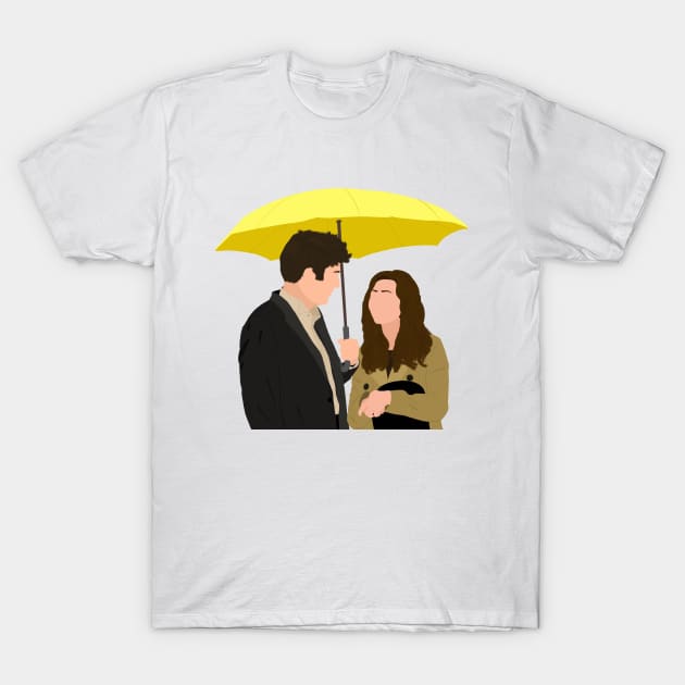 How I Met Your Mother Ted and Tracy Yellow Umbrella T-Shirt by senaeksi